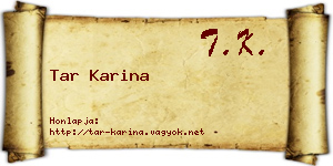 Tar Karina névjegykártya